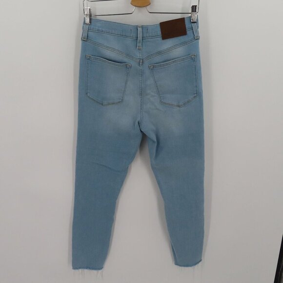 J Crew Mercantile Womens 28 Light Wash Blue Denim Jeans Raw Hem High Waist Pants - Picture 5 of 11